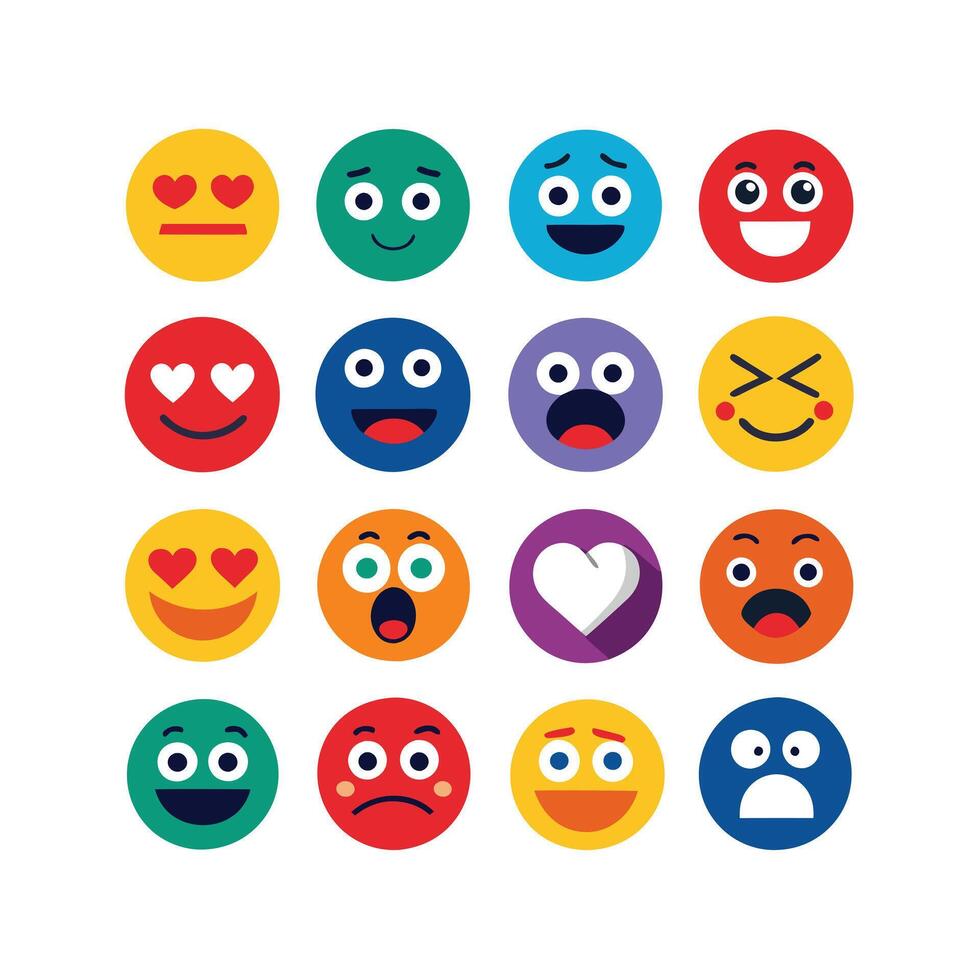 Reaction Icon Set Collection Illustration vector