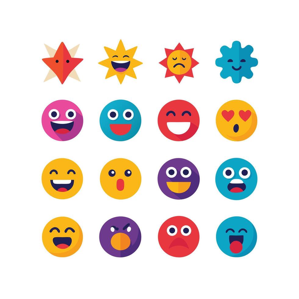 Reaction Icon Set Collection Illustration vector