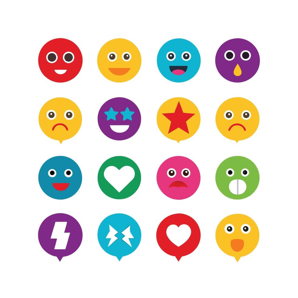 Reaction Icon Set Collection Illustration vector