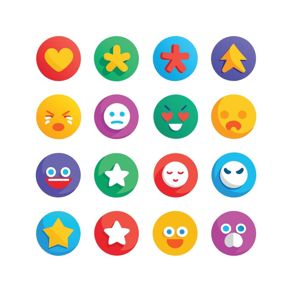 Reaction Icon Set Collection Illustration vector