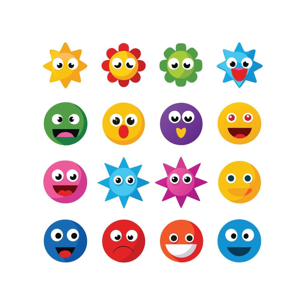 Reaction Icon Set Collection Illustration vector