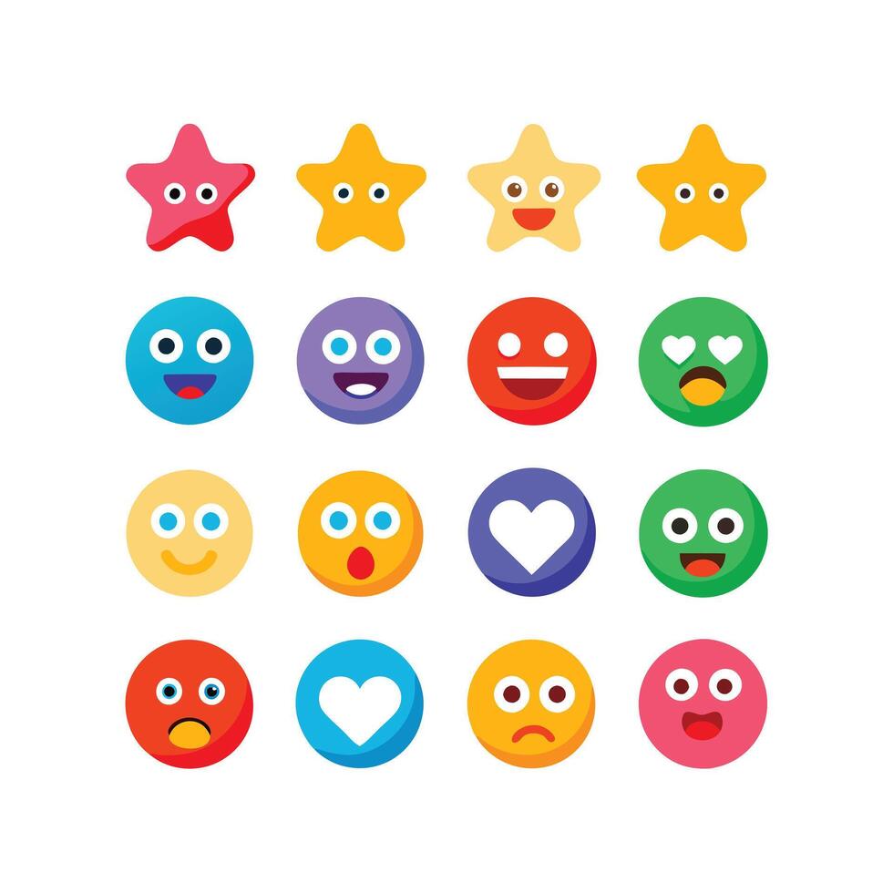 Reaction Icon Set Collection Illustration vector