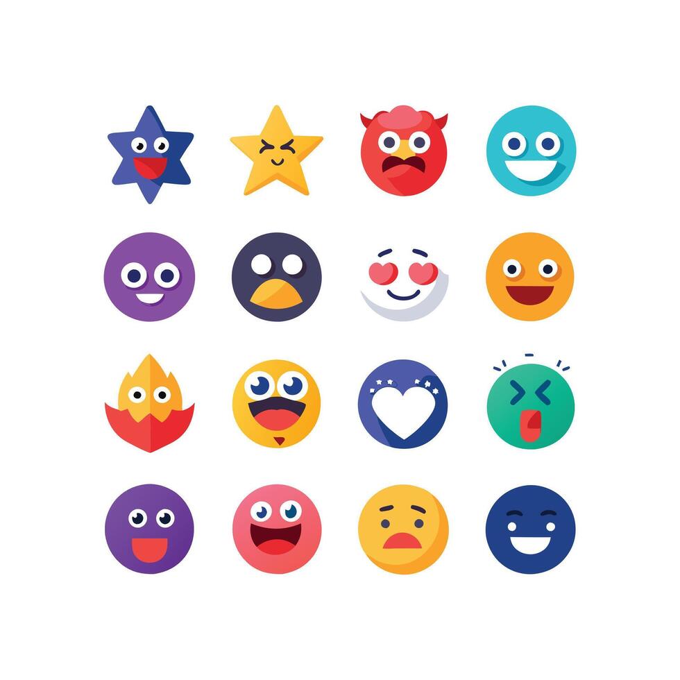 Reaction Icon Set Collection Illustration vector