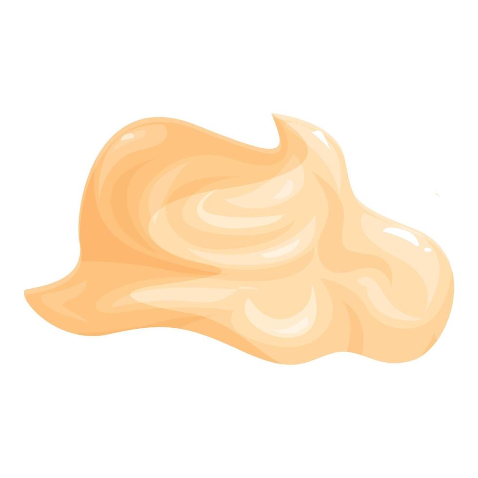 Creamy peanut butter swirl spreading on white background vector