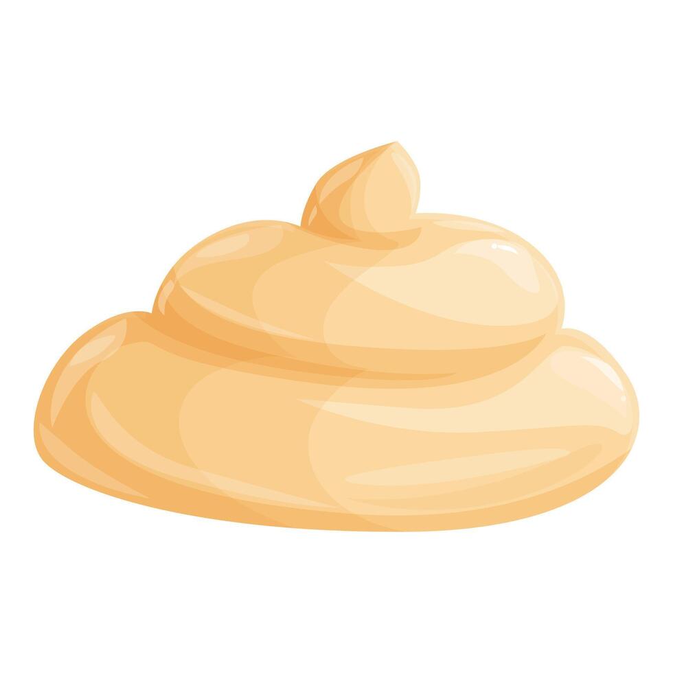 Creamy sauce swirl drizzled on white background vector