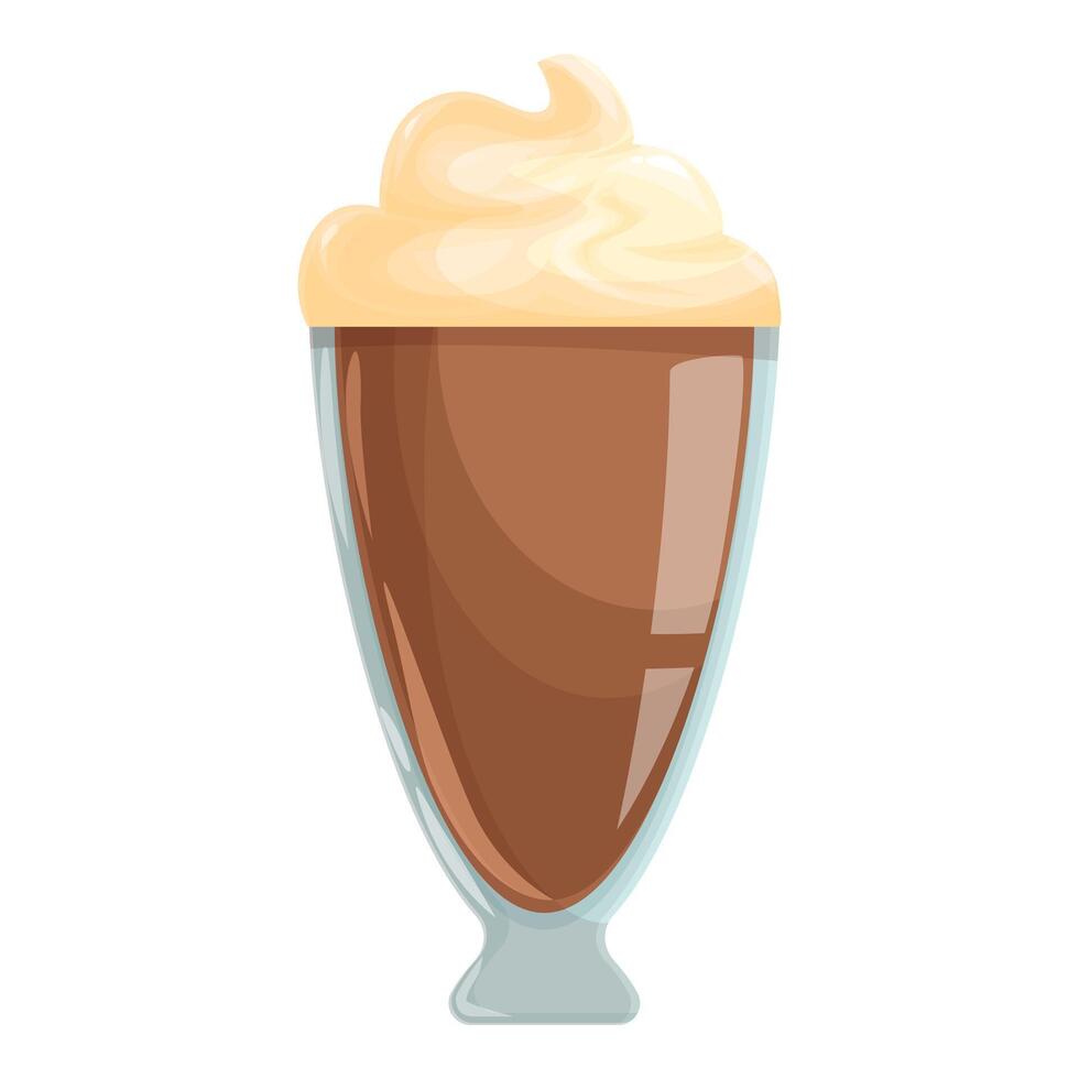 Tall glass of chocolate milkshake with whipped cream is waiting for you vector