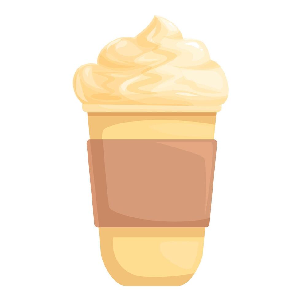 Delicious coffee drink with whipped cream in takeaway cup vector