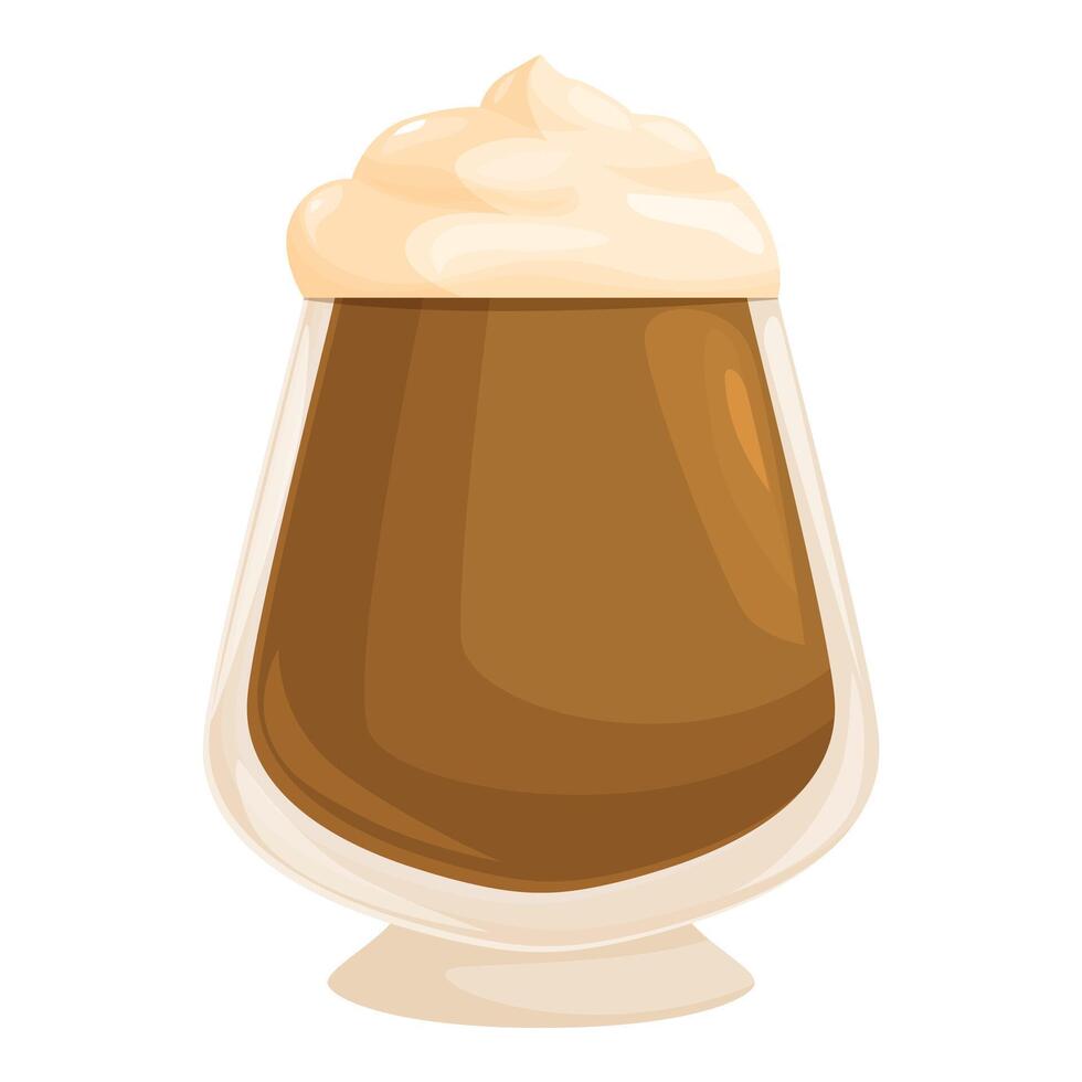 Delicious coffee cocktail with cream standing on white background vector