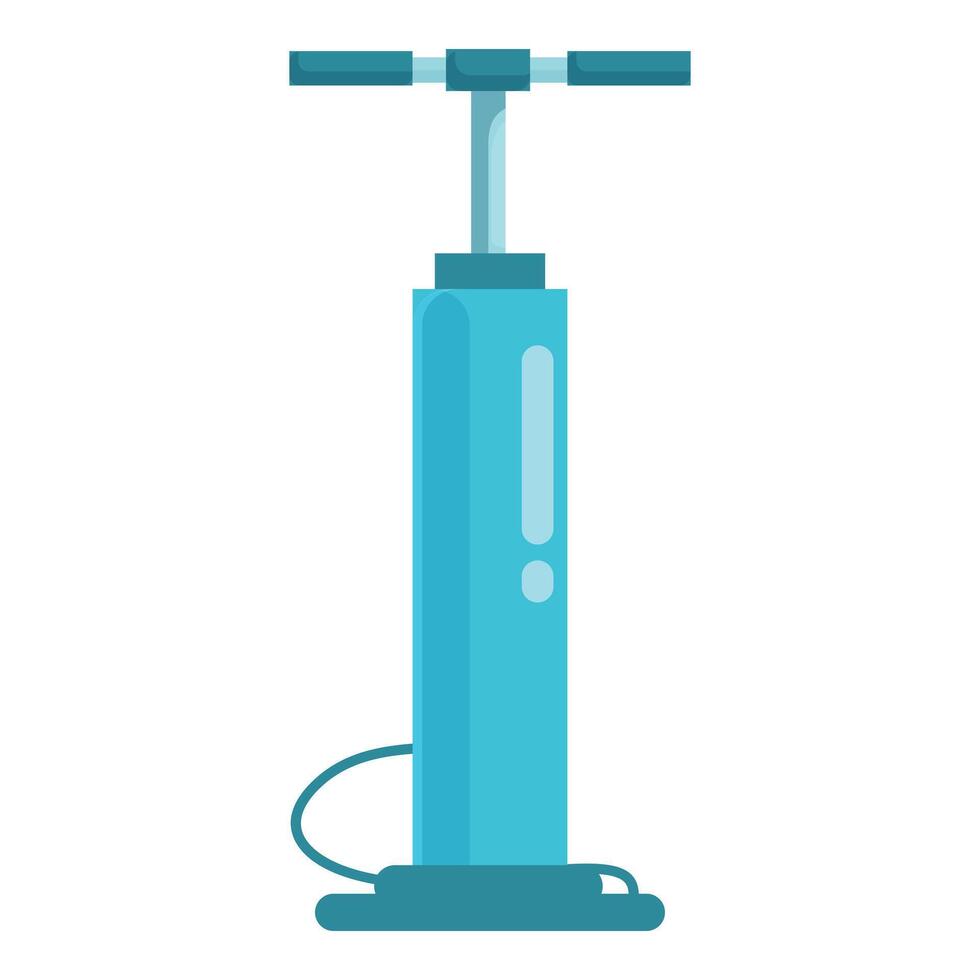 Blue air pump standing ready for inflating vector