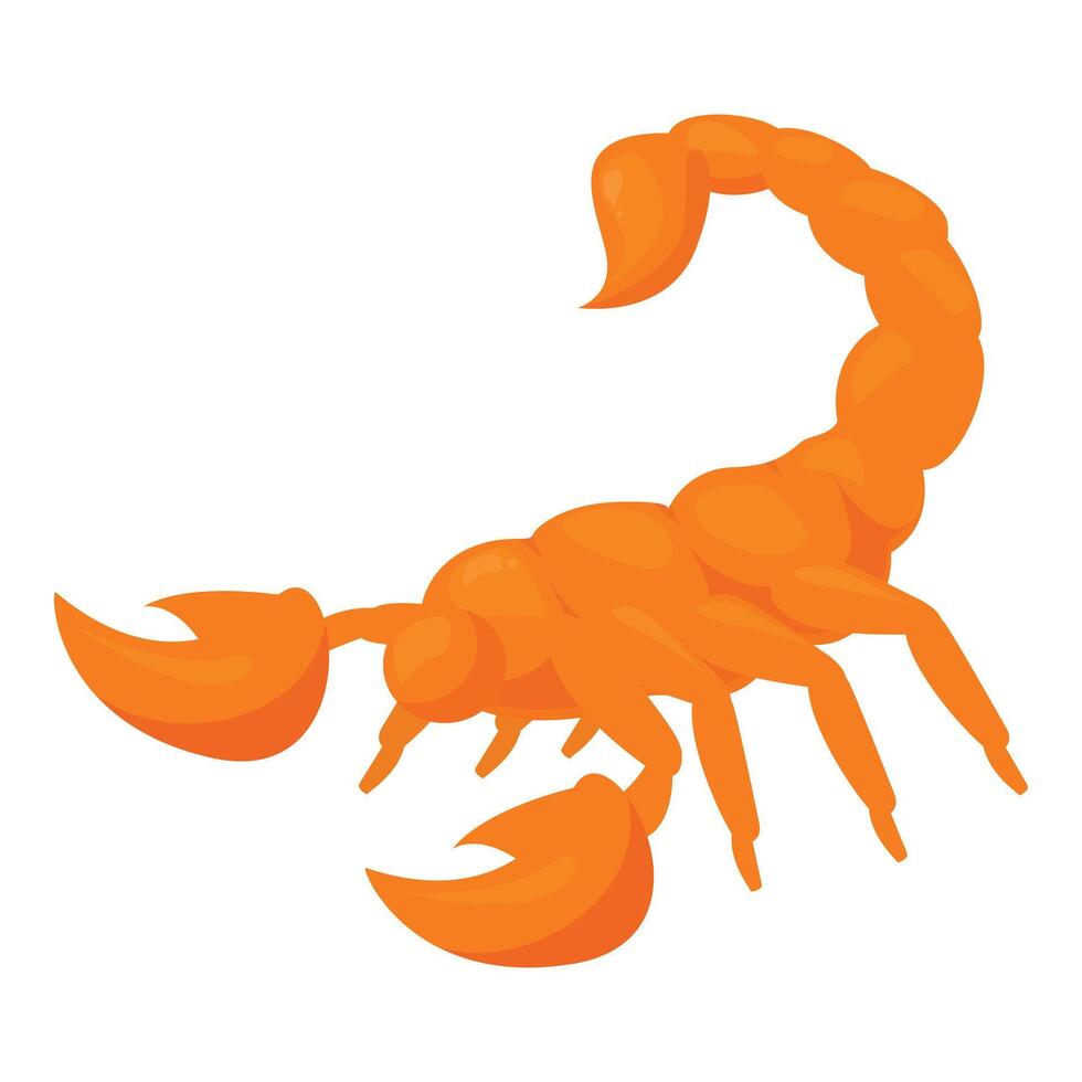 Orange scorpion standing on white background vector
