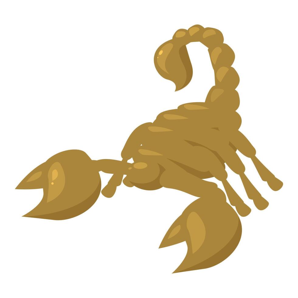 Golden scorpion standing in attacking position vector