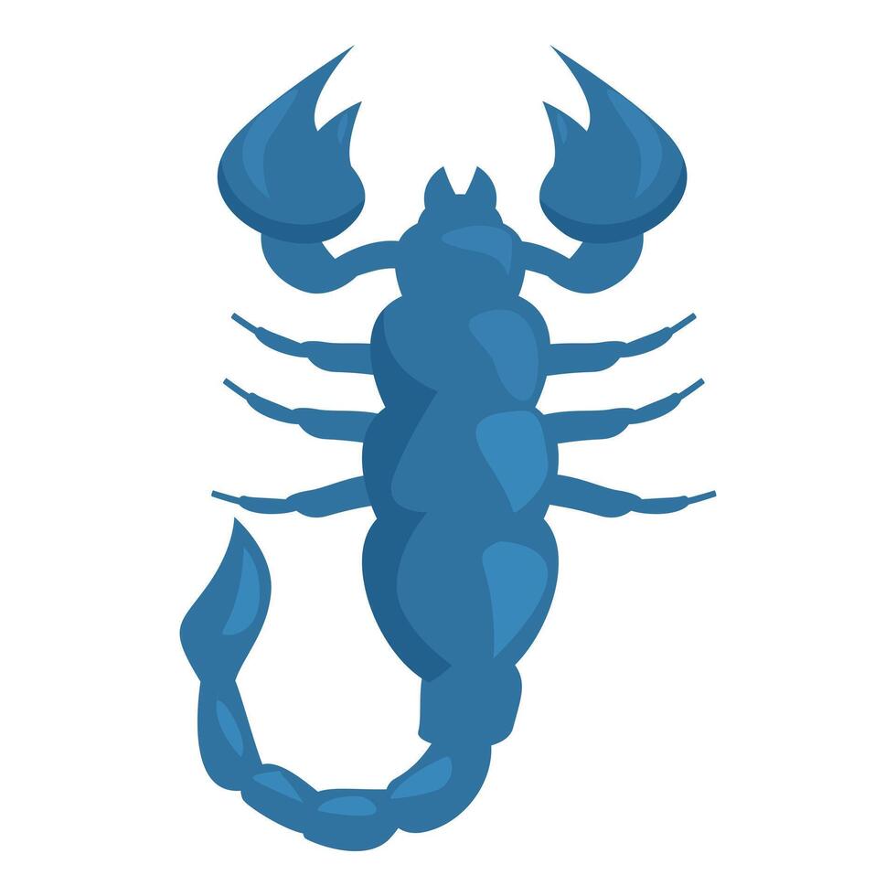 Blue scorpion spreading its claws and tail ready to strike vector