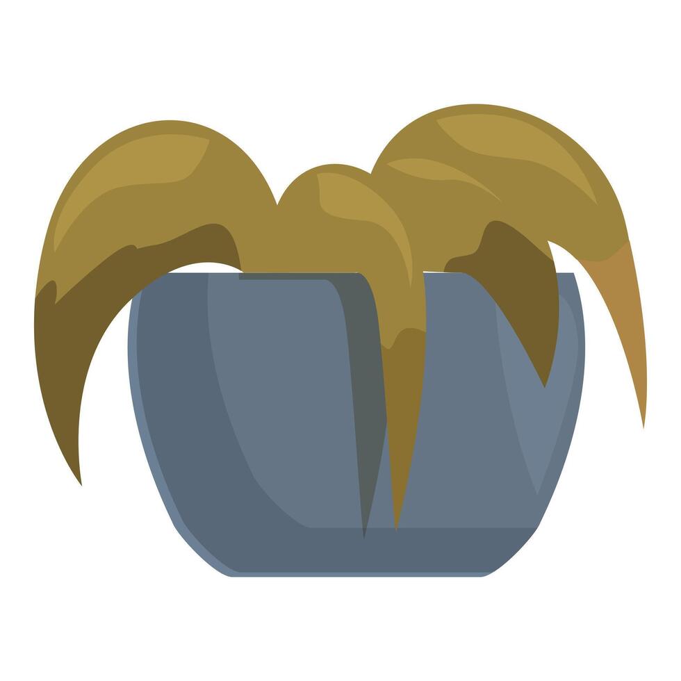 Home plant growing in pot with long leaves vector
