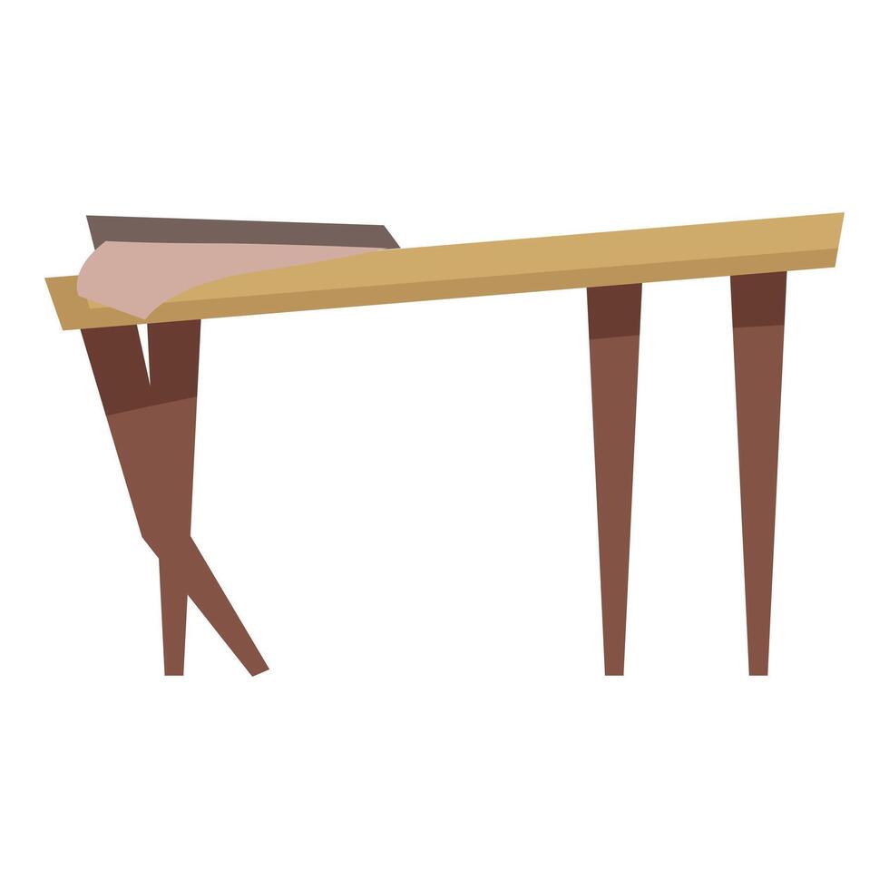 Broken desk showing financial crisis concept vector