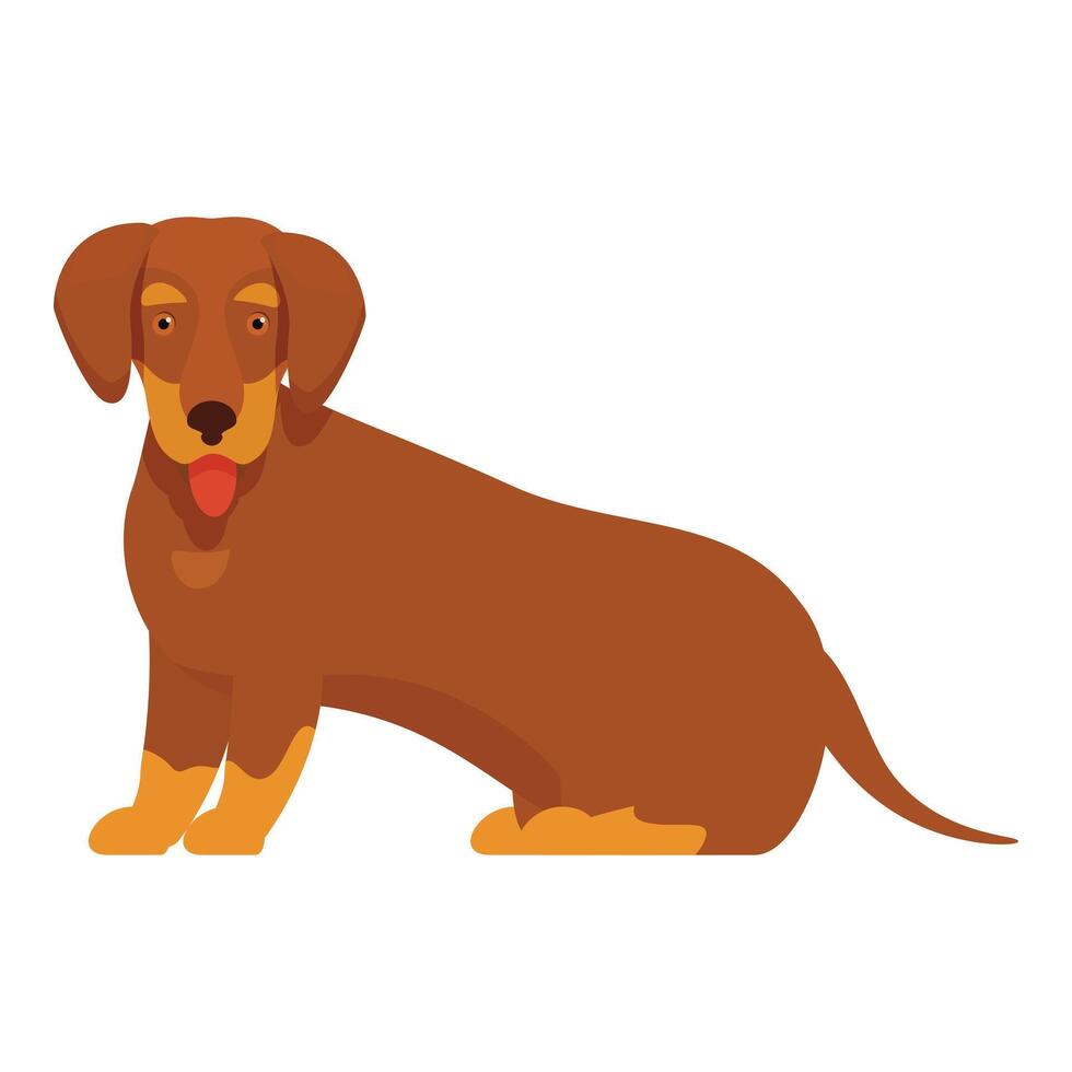 Brown dachshund dog sitting and panting vector