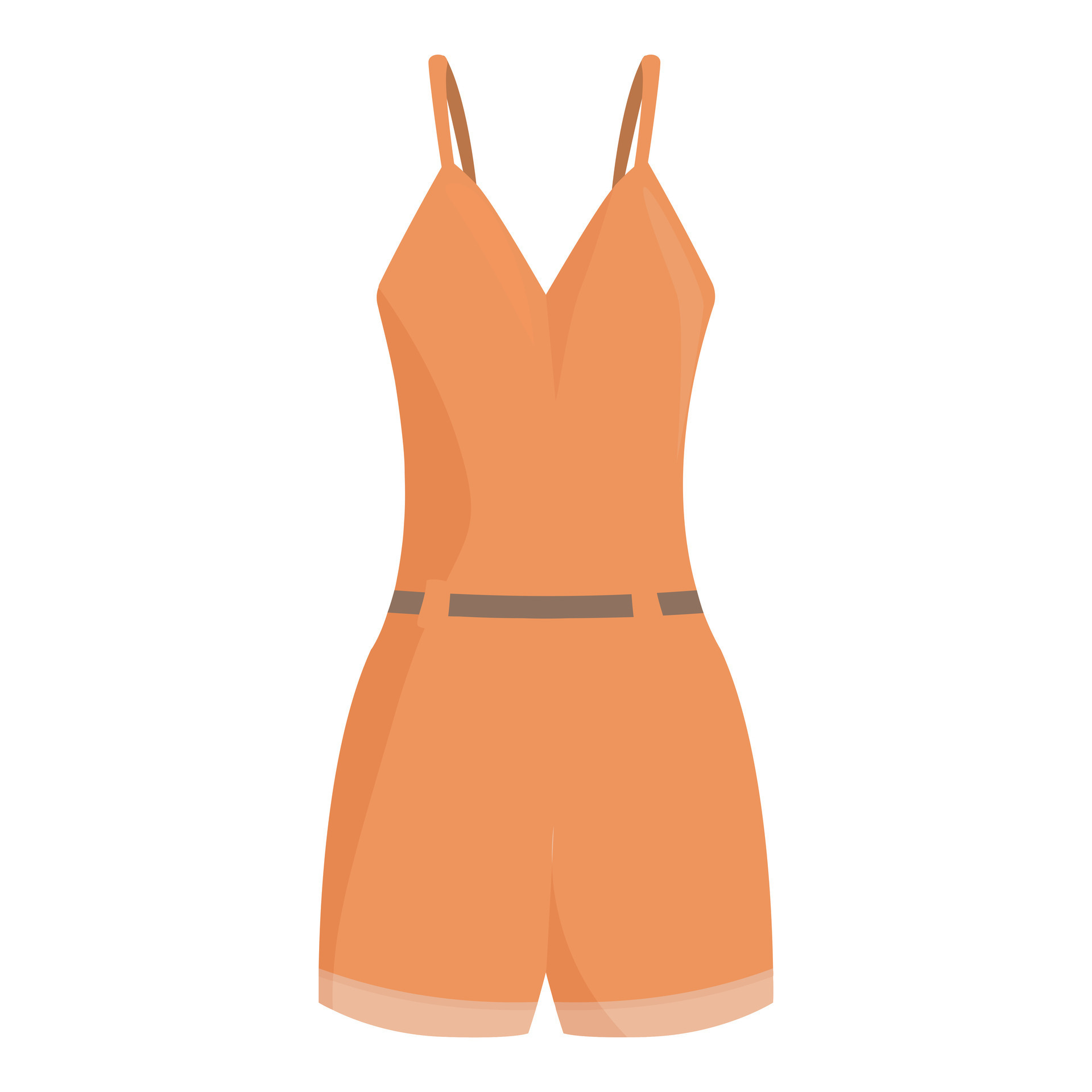 Orange jumpsuit with belt showing summer fashion trends 47563153 Vector