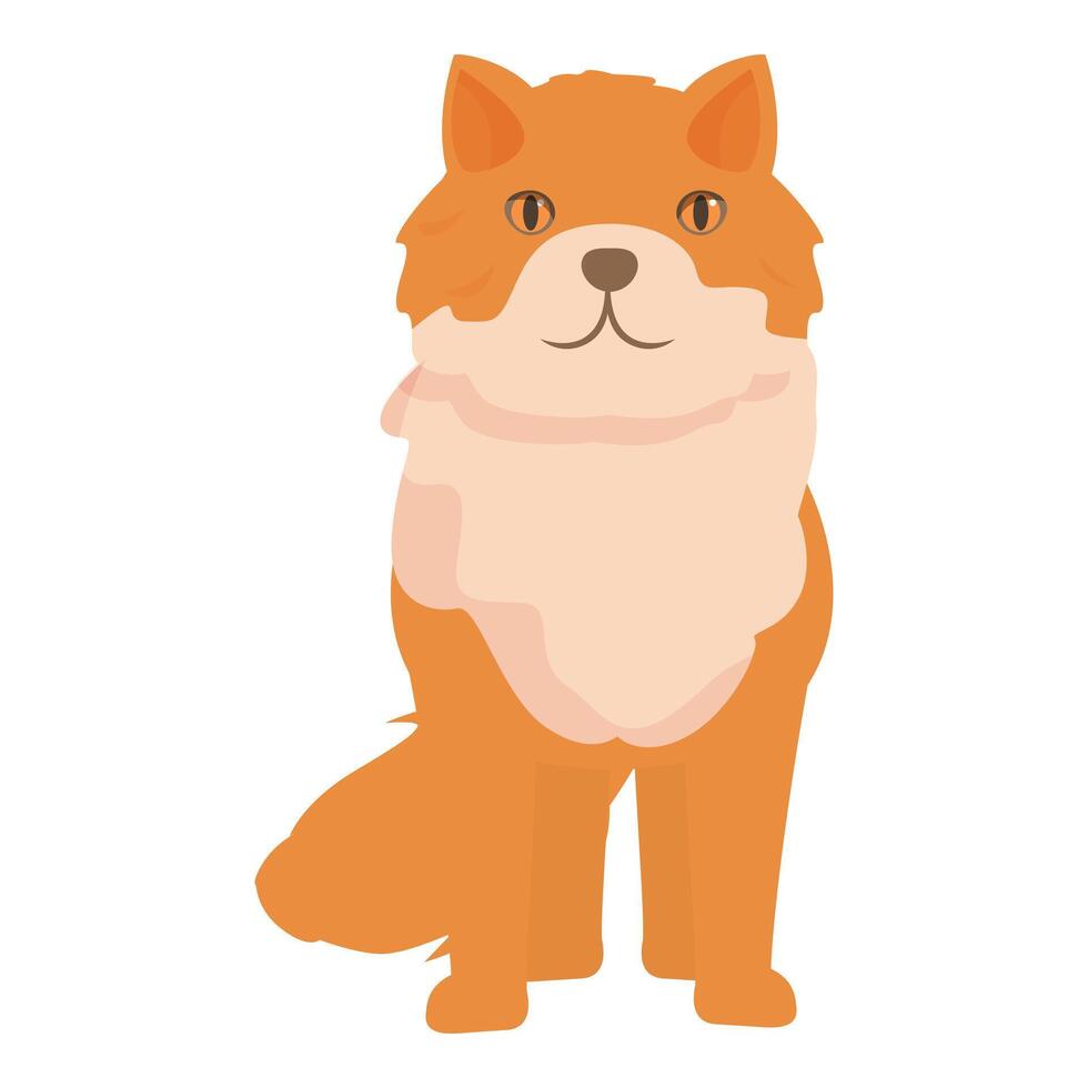 Cute fox standing on four legs looking forward vector