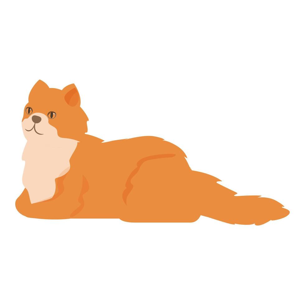 Cute ginger cat relaxing on white background vector