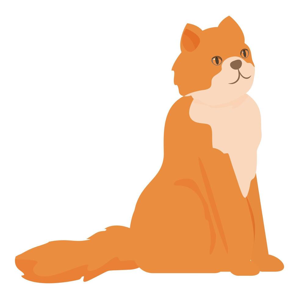 Adorable ginger cat sitting and looking up with curiosity vector