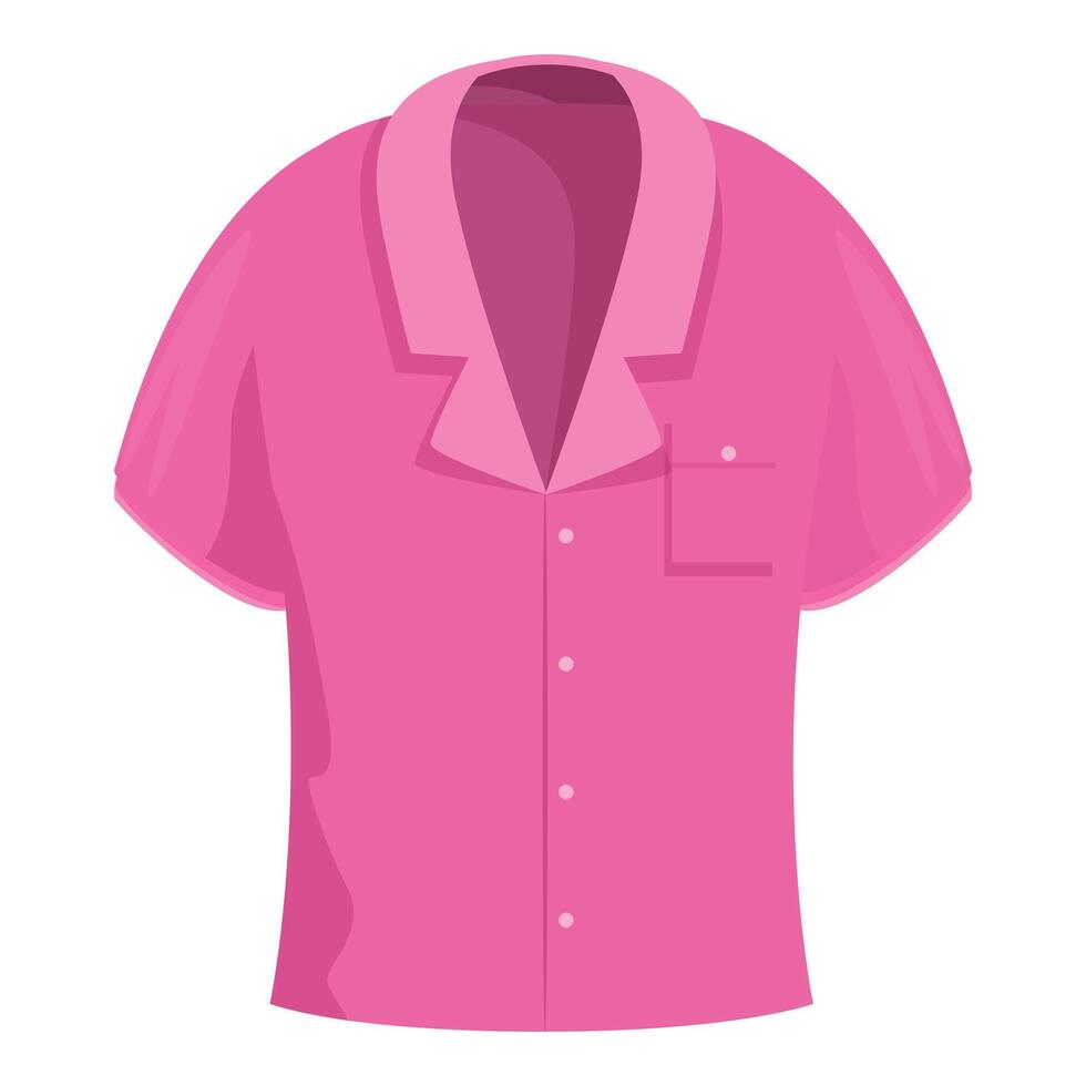 Pink blouse with short sleeves featuring a pocket is folded on white background vector