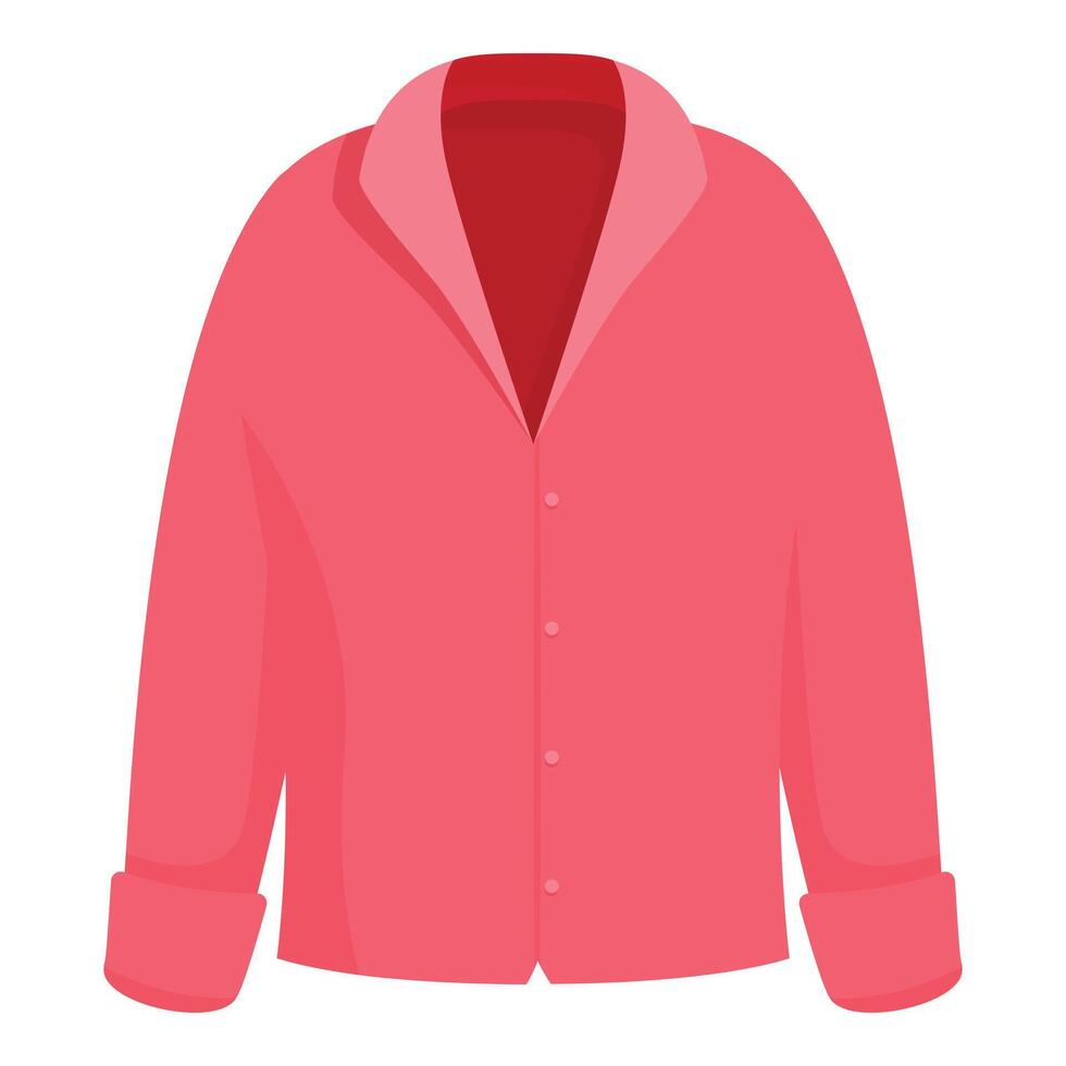 Pink blouse with long sleeves and buttons for woman presenting clothing item vector