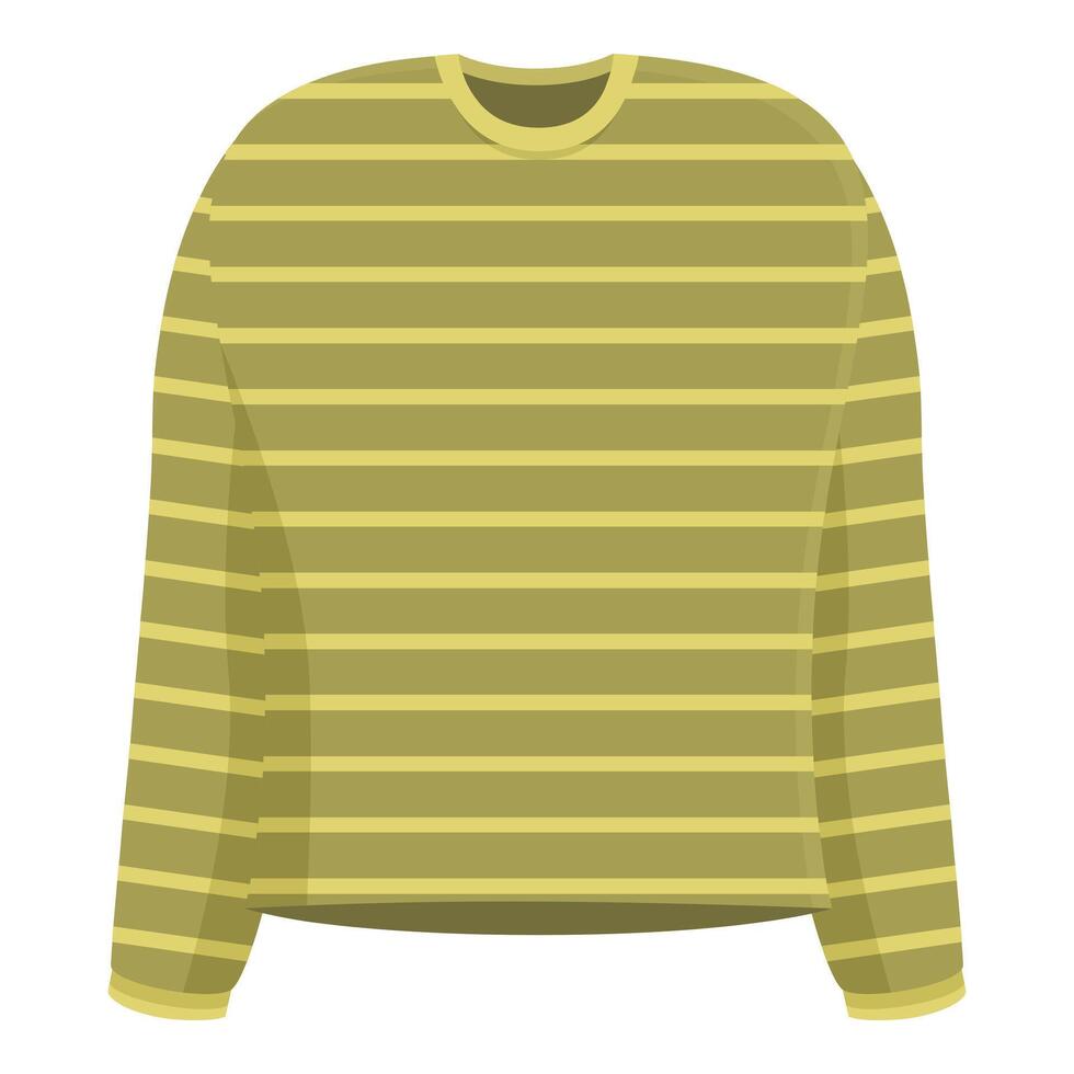 Green striped sweater showing casual style for cold weather vector