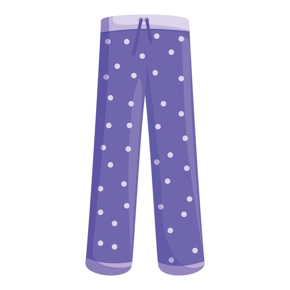 Purple pajama pants with white dots showing sleepwear fashion vector