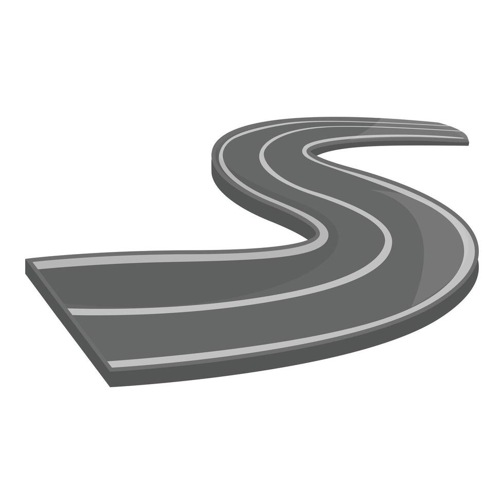 Winding road leading through a gray landscape vector