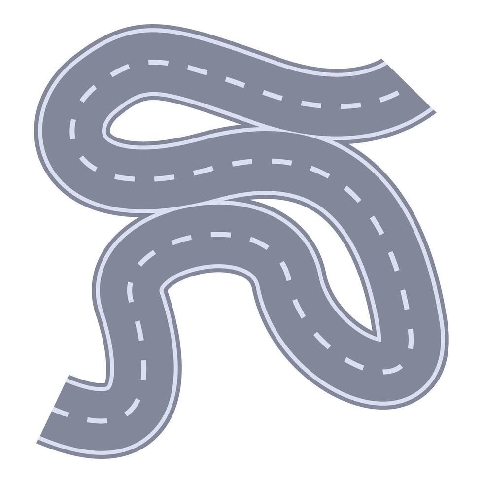 Winding road is going to the distance on a white background vector