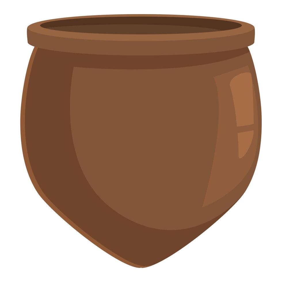 Clay pot standing on white background vector