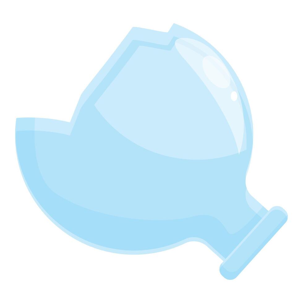 Broken empty glass jar lying on its side vector