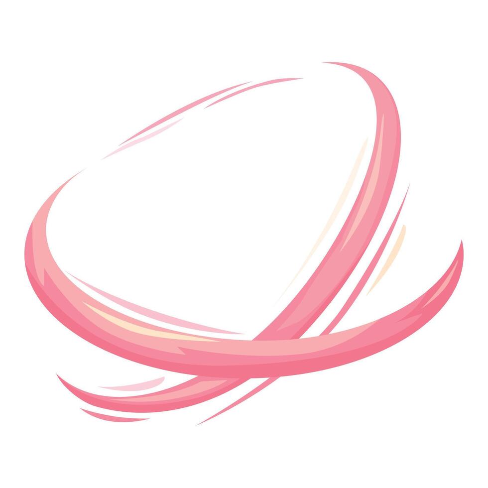 Pink brush stroke creating abstract circular shape vector