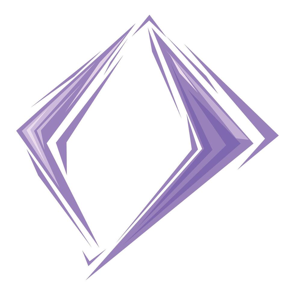 Purple abstract shape made of jagged lines twisting and turning vector