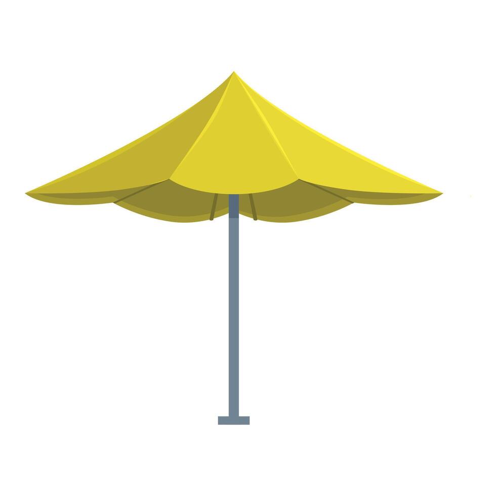 Yellow beach umbrella providing shade on a sunny day vector
