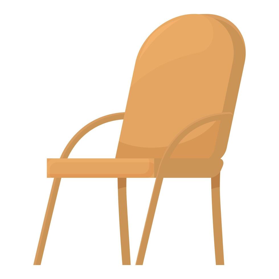 Comfortable wooden chair standing on white background vector