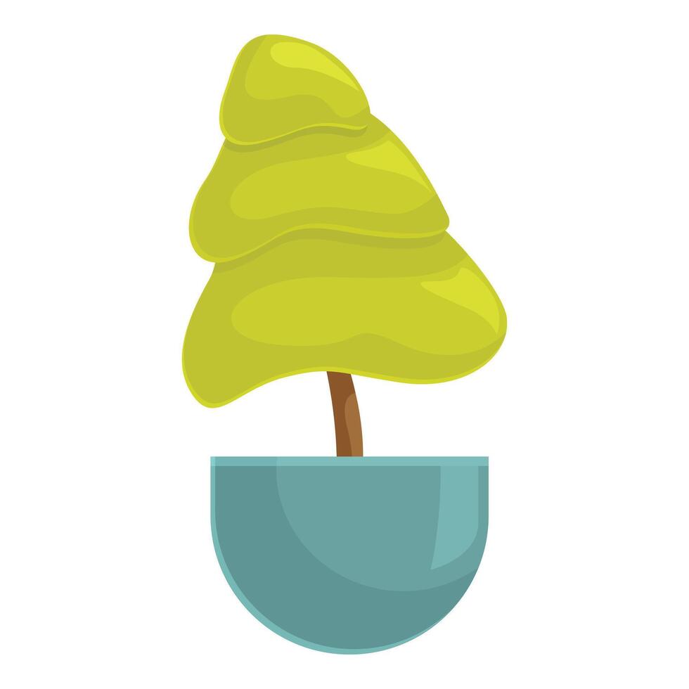 Small green tree growing in a pot illustration vector