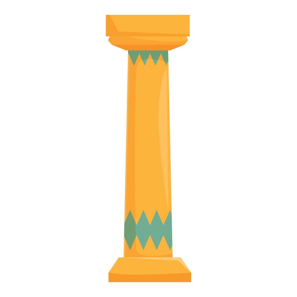 Ancient egyptian column standing tall against white background vector