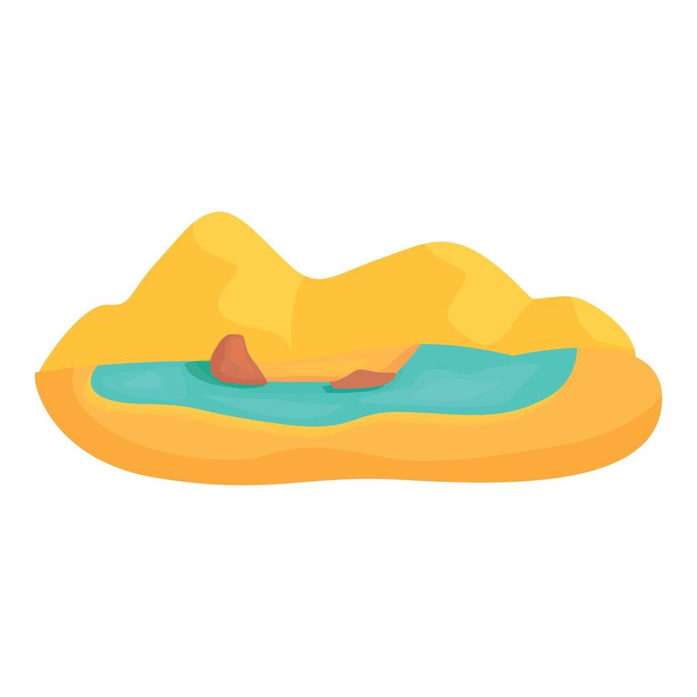 Small oasis forming in the middle of the desert vector