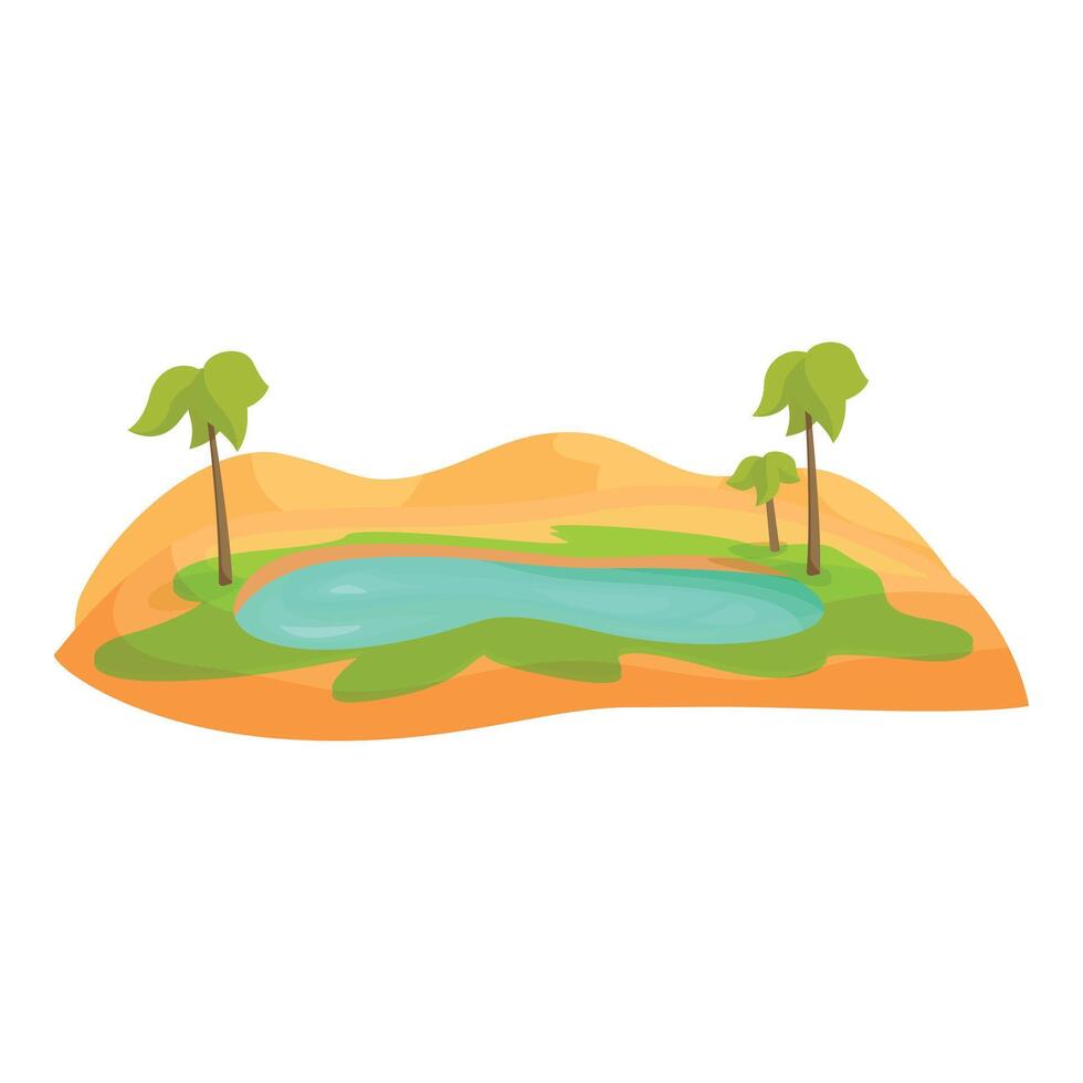Oasis with palm trees growing on sand dunes in desert vector