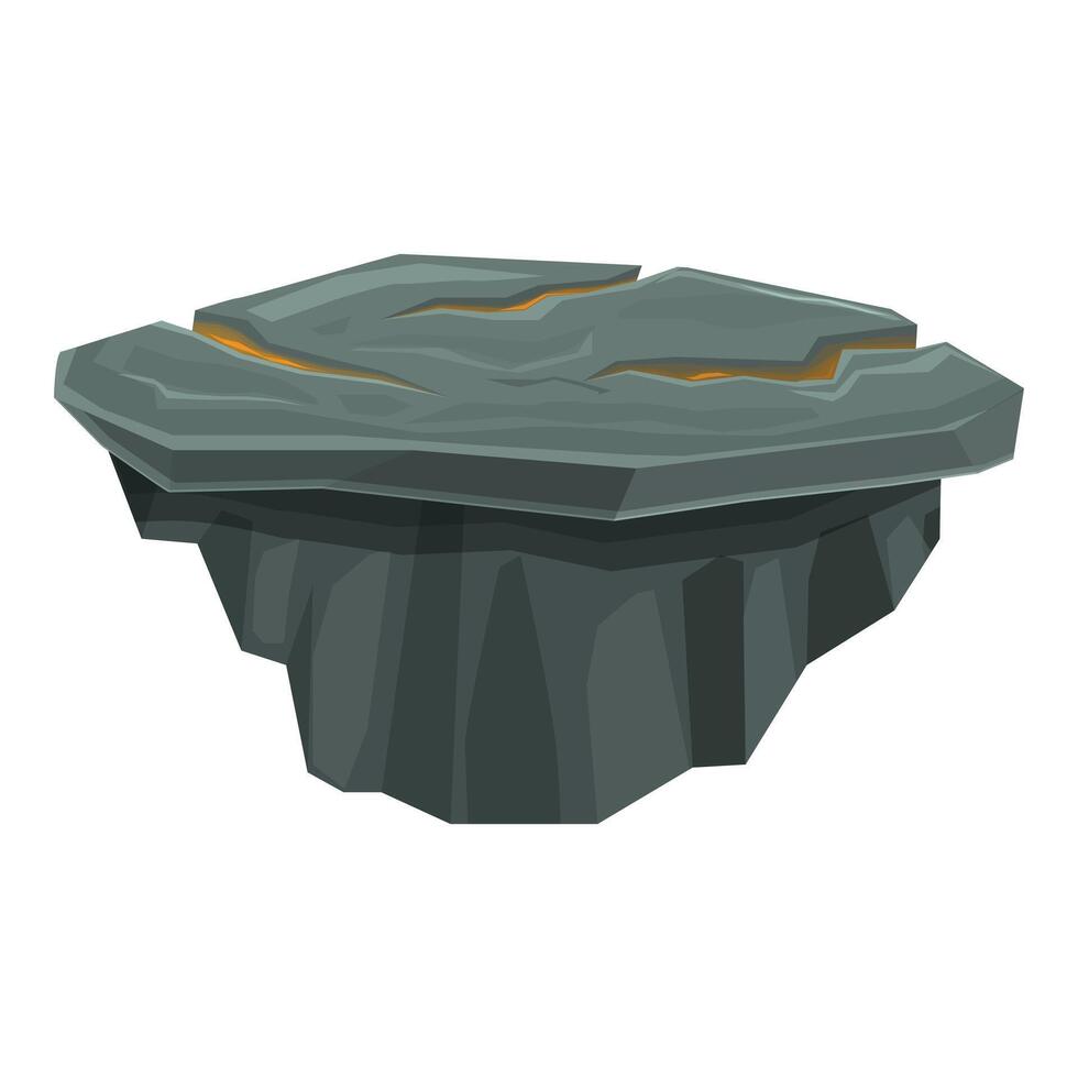 Floating island with glowing cracks is floating in the air vector