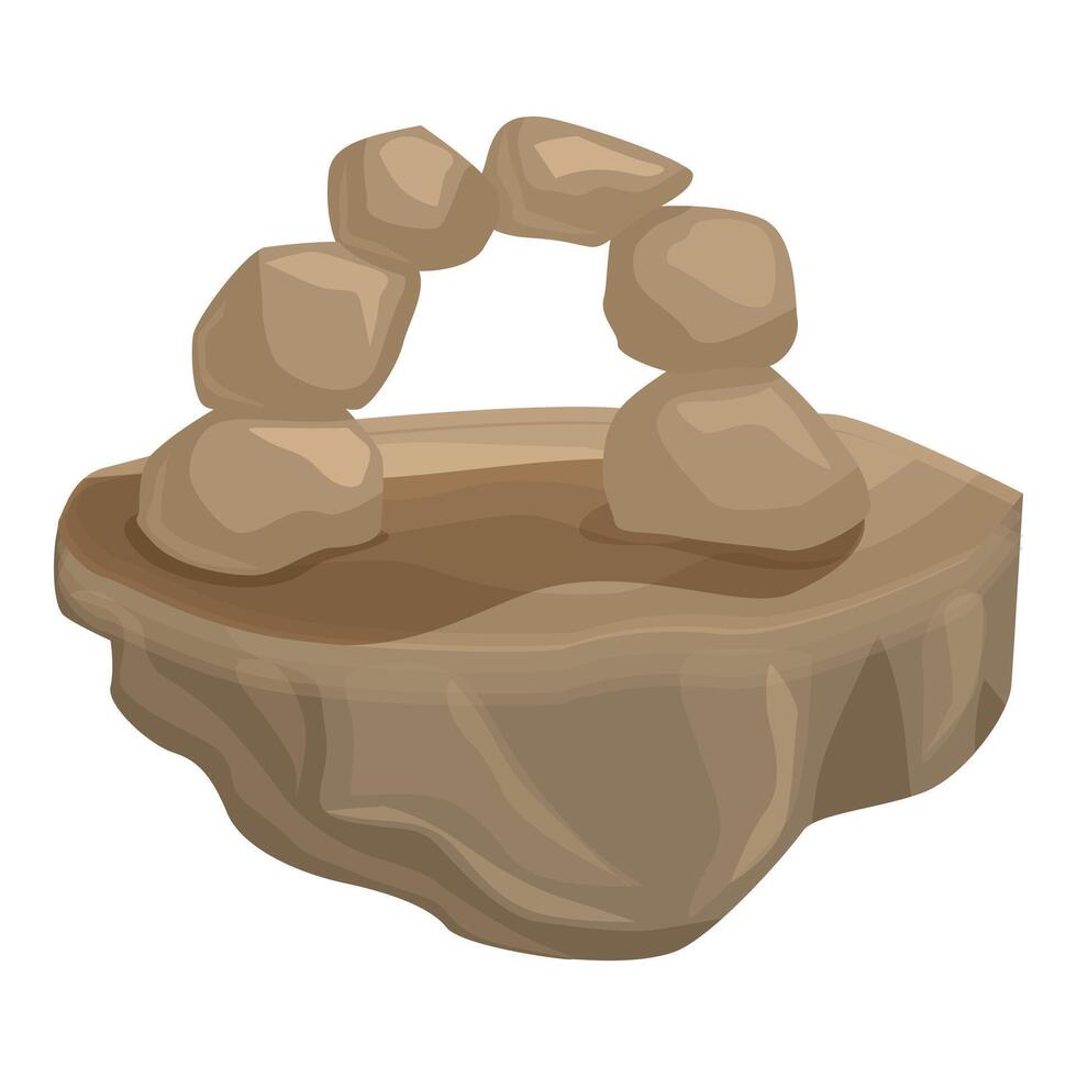 Stone archway forming a passage on a floating rock platform vector