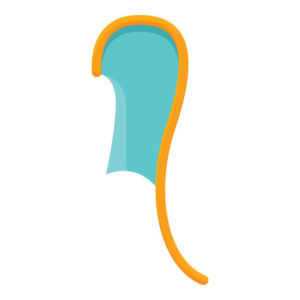 Blue blank waving flag with yellow pole flying in the wind vector