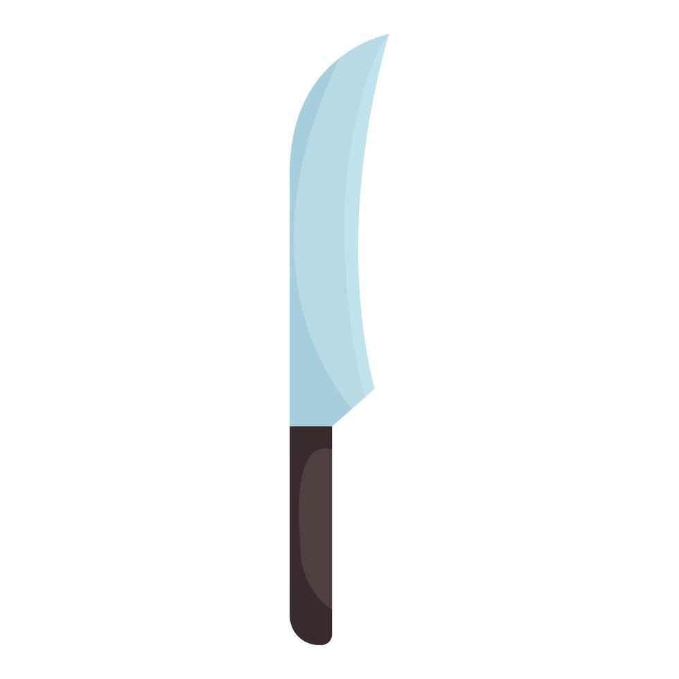 Large sharp kitchen knife pointing upwards with wooden handle vector