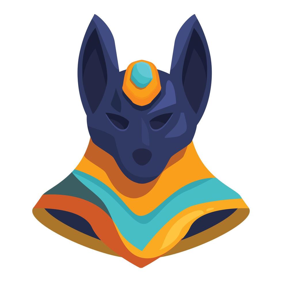 Ancient egyptian god anubis wearing golden collar vector