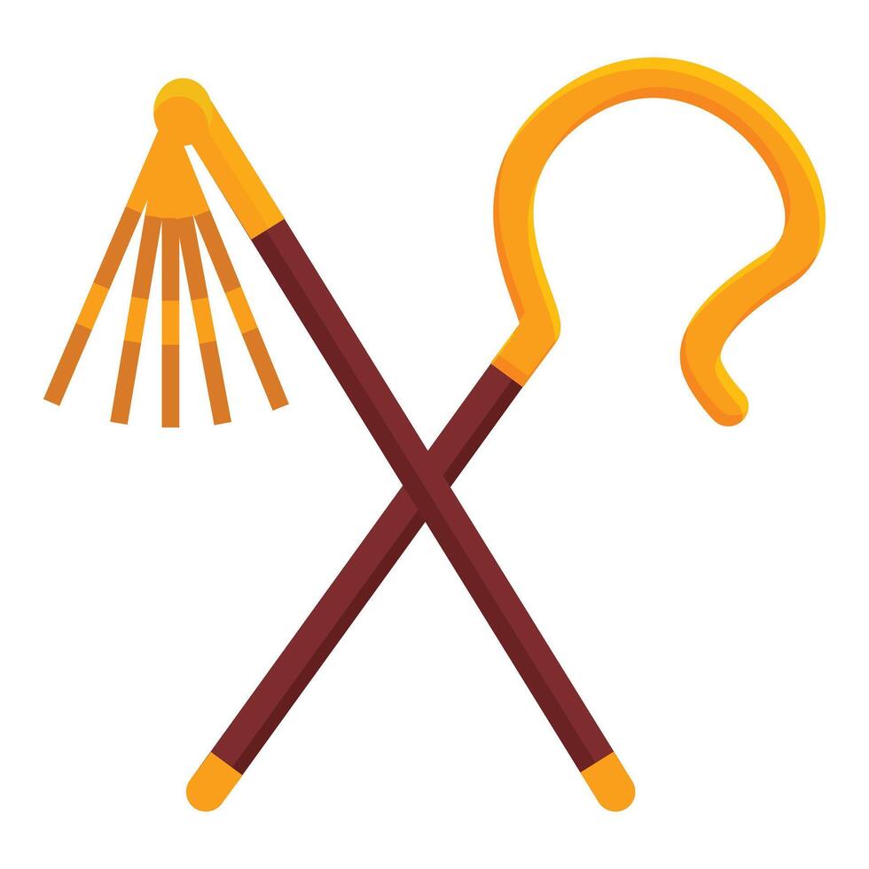 Crook and flail crossed ancient egyptian symbol of power vector