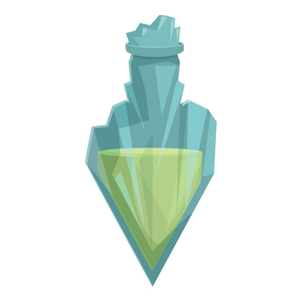 Magic potion in a crystal bottle for a fantasy game vector