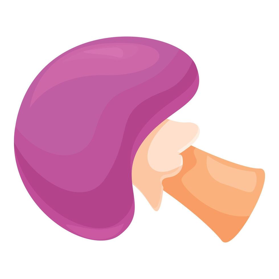 Purple mushroom with big cap growing in forest vector