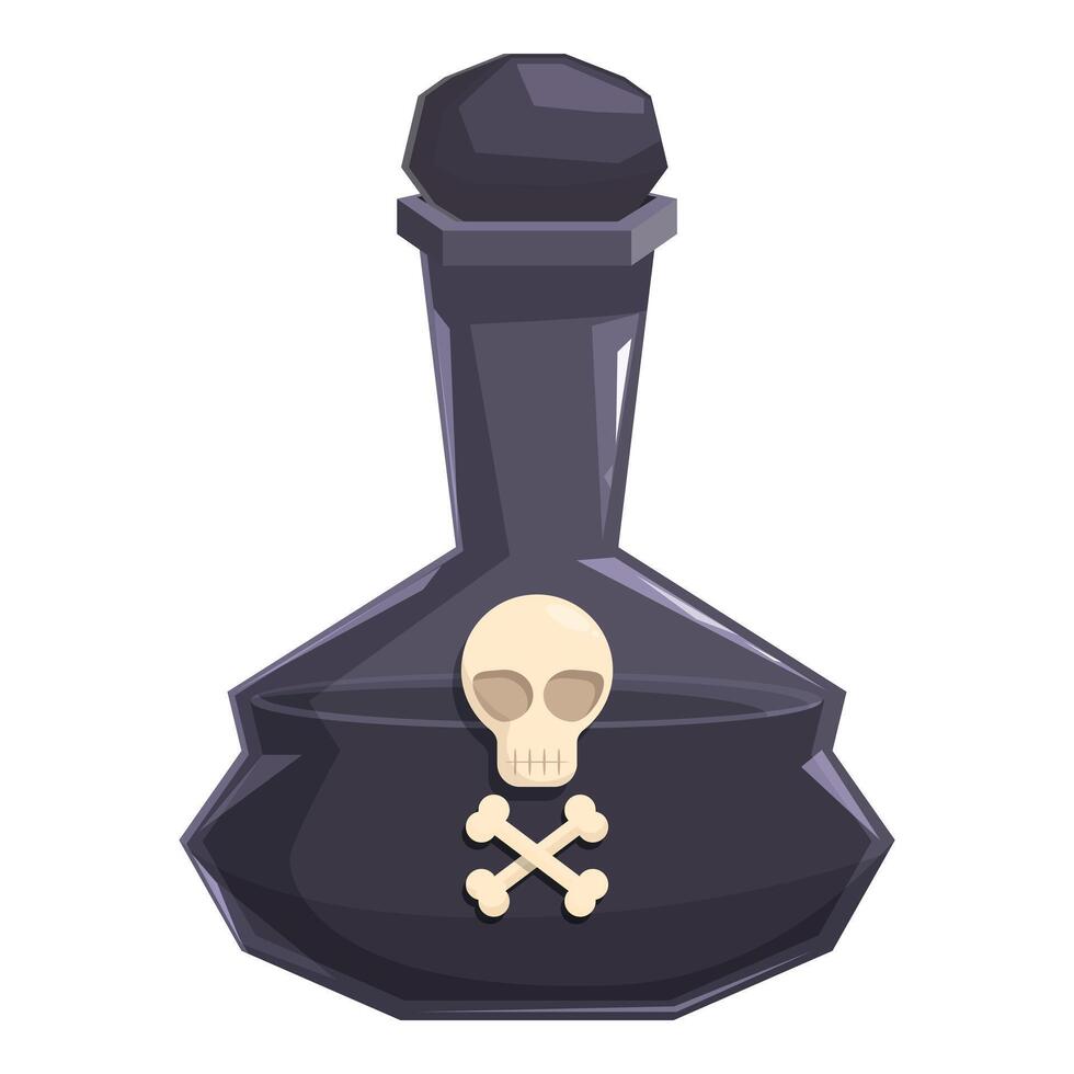 Glass poison bottle with skull and crossbones signifying danger vector