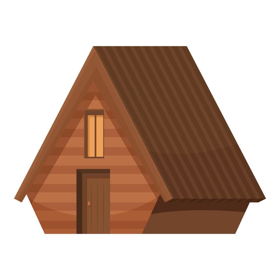 Small wooden chalet with gabled roof illustrating alpine architecture vector