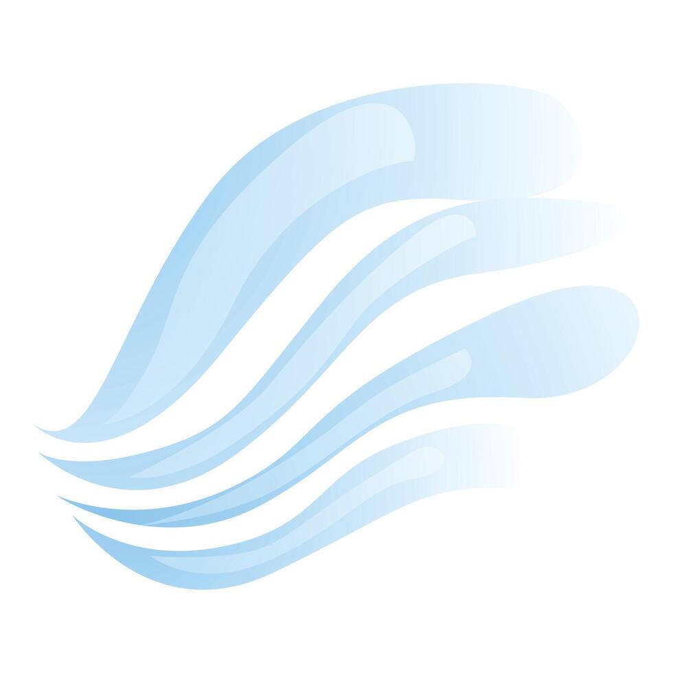 Abstract blue wave shape forming dynamic flowing design vector